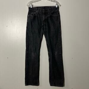 Levi’s 514 Straight Fit 100% Cotton 5 Pocket Distressed Black Jeans Men’s 29x32